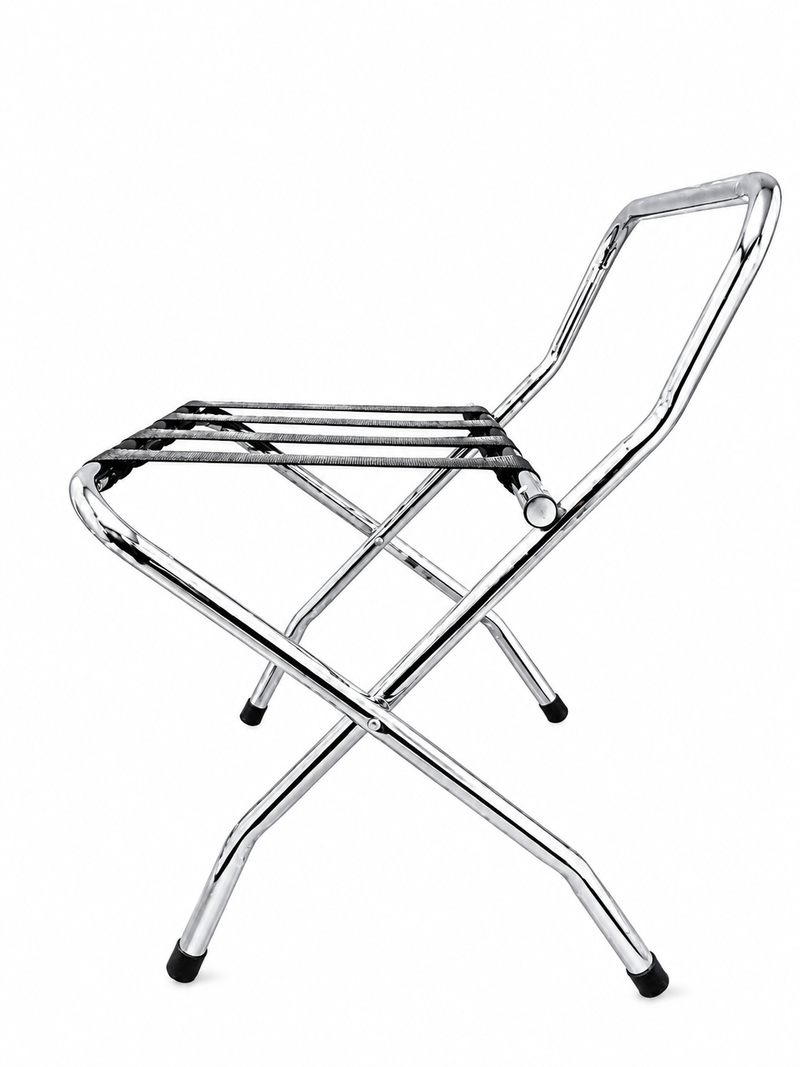 Chrome suitcase stand with scissor action legs
