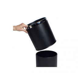 Black Round Leatherette Bin 10L - Image 3