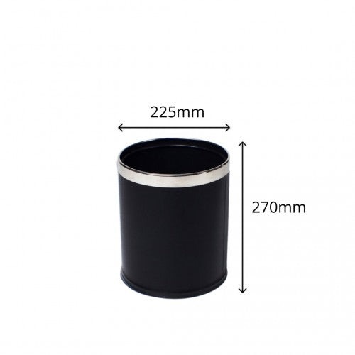 Black Round Leatherette Bin 10L - Image 4