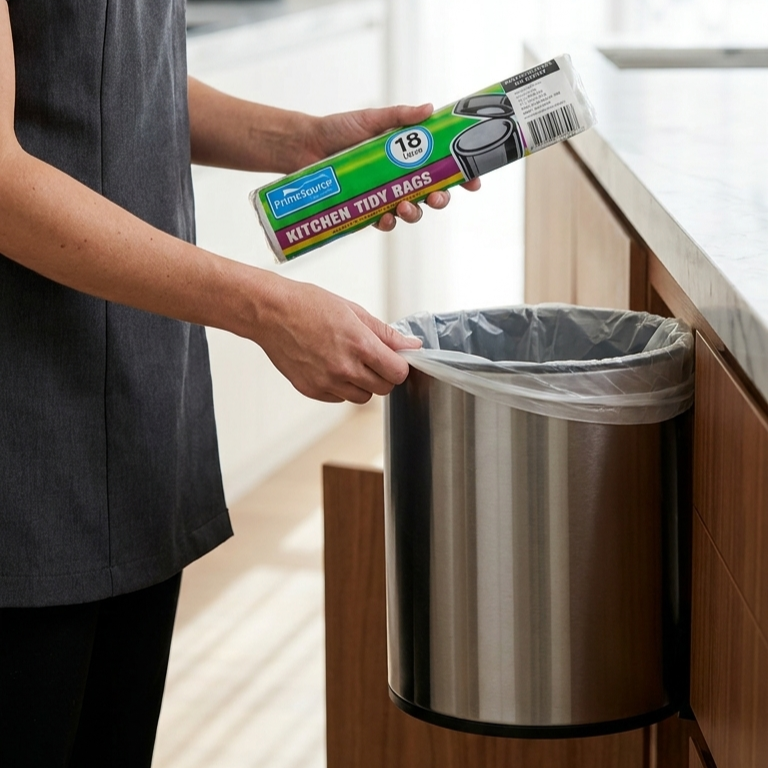 white kitchen bin bag 