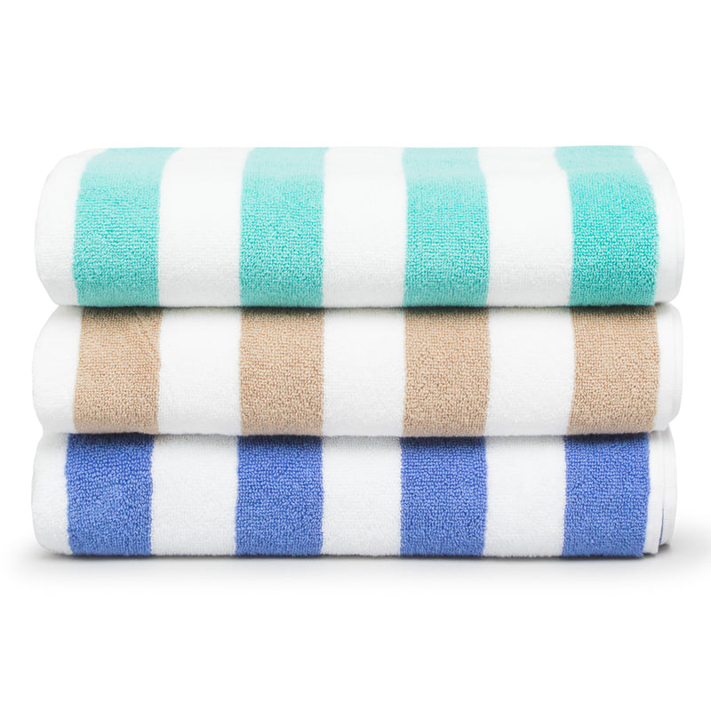 Teal Coloured Stripe Pool Towel - Image 5