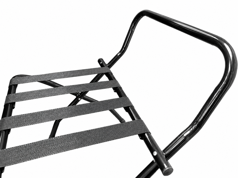 Chrome metal hotel luggage stand