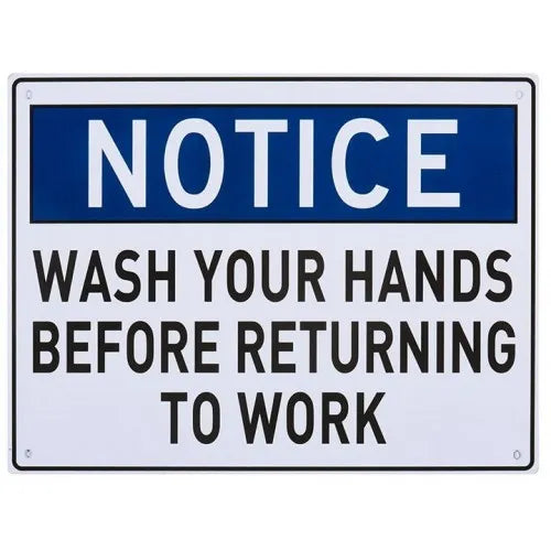 Wash Hands before you work Sign