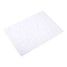 White pearl bath mat with a soft, plush texture, designed for bathroom comfort and absorbency.