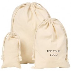 Natural Cotton Drawstring Bags 10 x 20cm