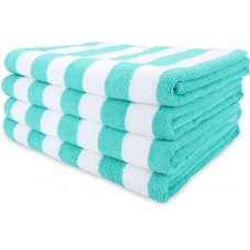 Teal Coloured Stripe Pool Towel