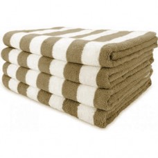 Latte Coloured Stripe Pool Towel