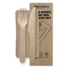 Wood Cutlery Set (3 pieces) x 50