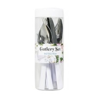 White Stainless Steel Cutlery Set 16pcs