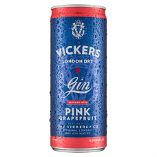 Vickers London Dry Gin & Pink Grapefruit 250ml x 12