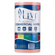 Livi Essentials Commercial Wipes - Red