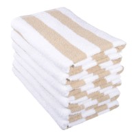 Beige Stripe Pool Towel