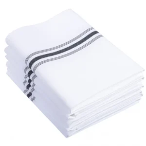 Restaurant Napkin White with Black Stripes