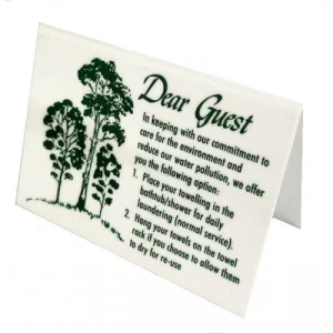 Save Water Signs – reuse towels